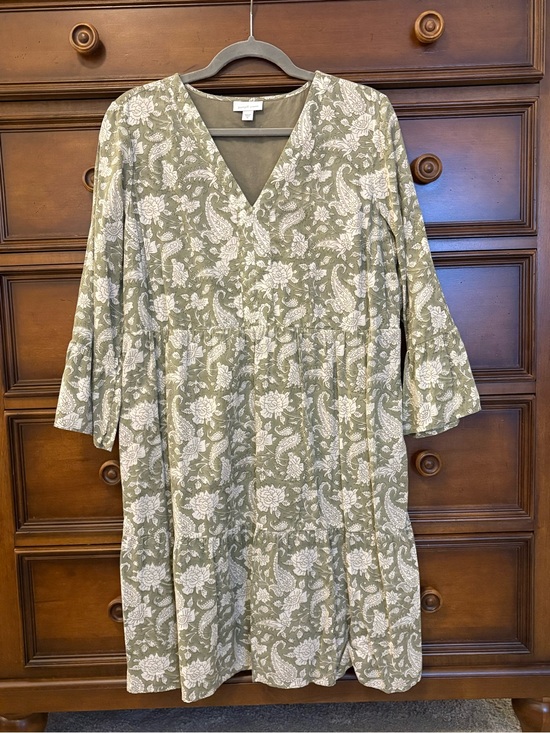 J. Jill Dresses & Skirts - J. Jill Pure Jill Green & White Floral Mini Dress | 100% Cotton | Size Medium